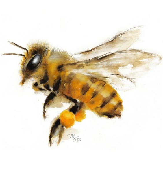 Yellow blurred flying bee tattoo design
