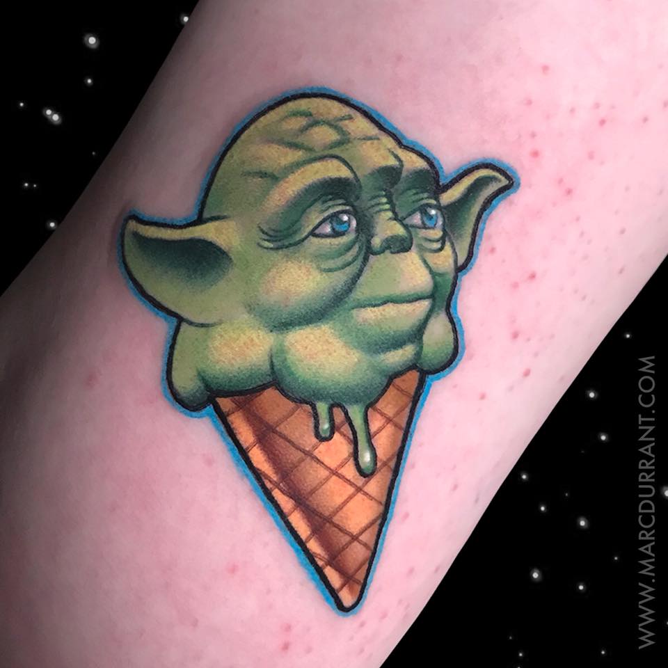 Yoda icecream Star Wars theme tattoo