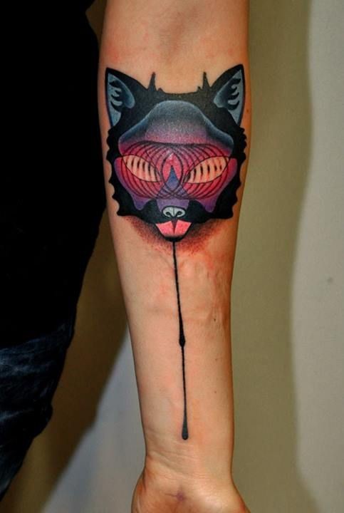 Amazing cat forearm tattoo