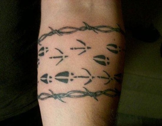 Amazing barbed wire armband tattoo