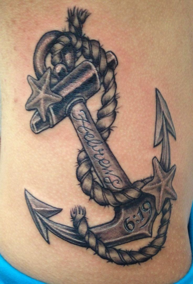 Awesome traditional anchor tattoo