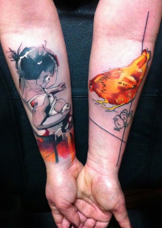 Awesome vivid colors forearm tattoo by Ivana Belakova