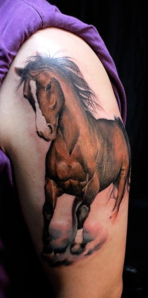 Schönes realistisches Pferd Tattoo