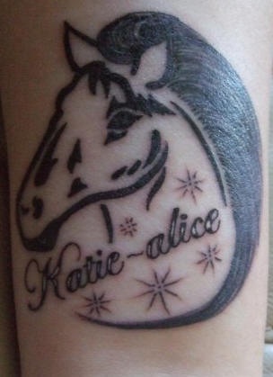 Black and gray horse named tattoo