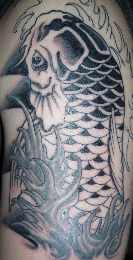 Black And Gray Koi Fish Tattoo Tattooimages Biz