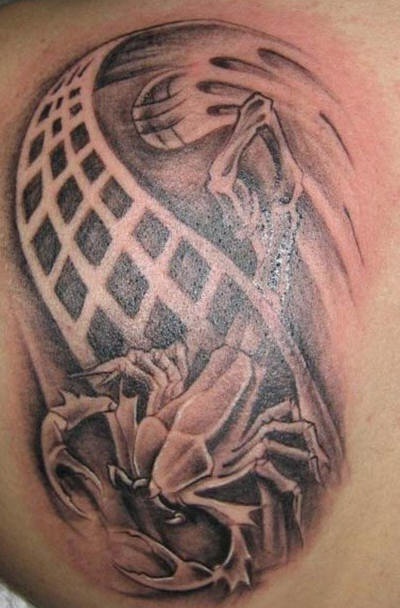 Black and gray scorpion tattoo