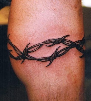 Black barbed wire tattoo