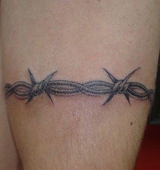 Black gray barbed wire tattoo