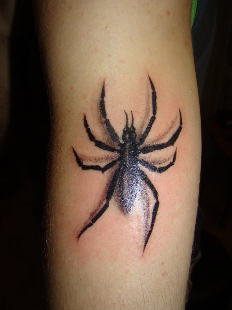 Black spider tattoo for men