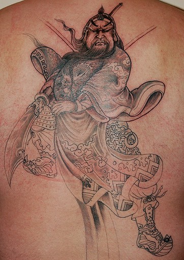 Chinese tattoo of the fearless warrior guan gong