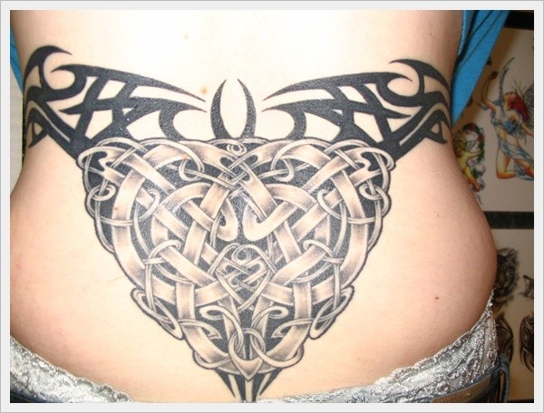 Cool idea of celtic tattoo on lower back
