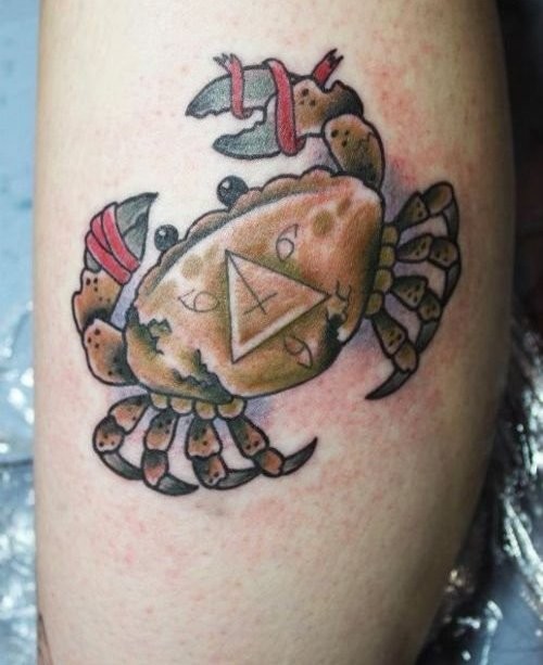 Crab math number animal tattoo