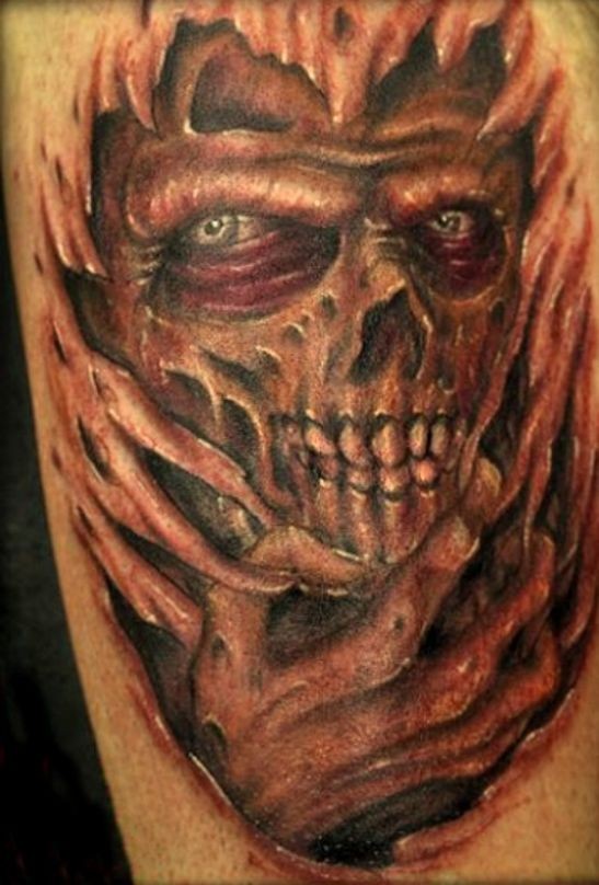 Demon underneath skin tattoo