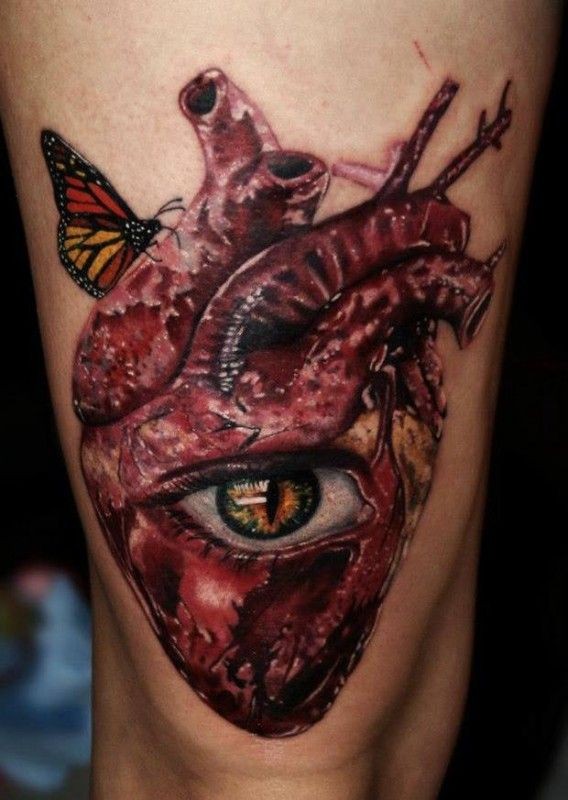 Disturbing heart with eye by Carlox Angarita