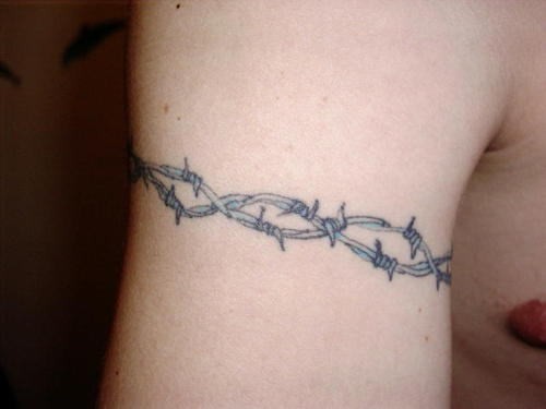 Double helix barbed wire tatto
