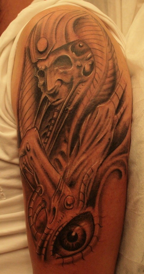 Egyptian mummy tattoo on arm