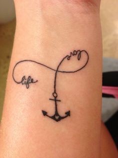 Elegant black lines anchor tattoo on wrist