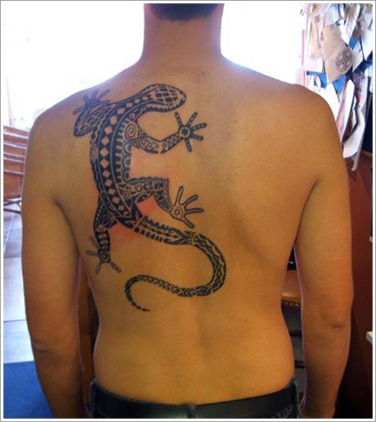 Great lizard tattoo for men