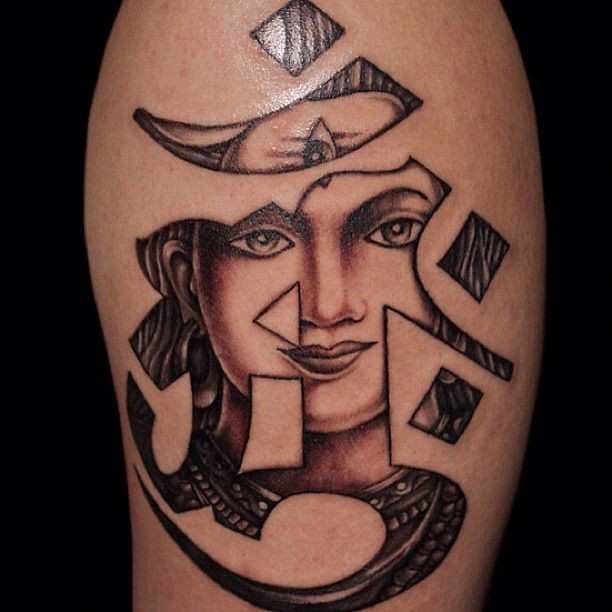 Hindu deity shiva and symbol tattoo