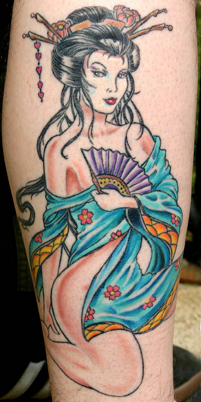 asian girl pinup tattoo sexy photo