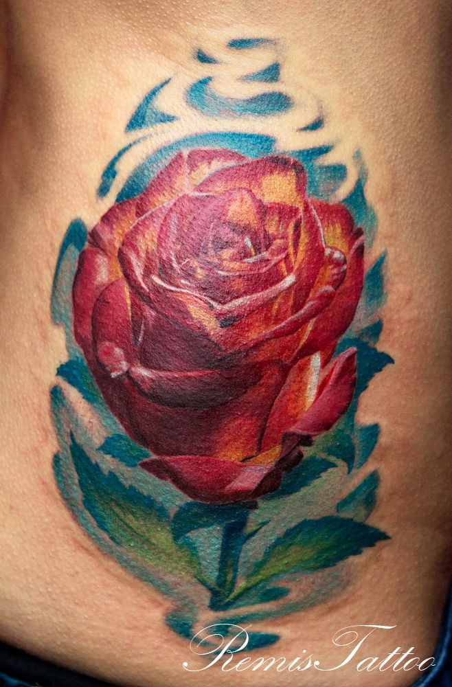 Tatuaggio simpatico la rosa rossa by Remistattoo