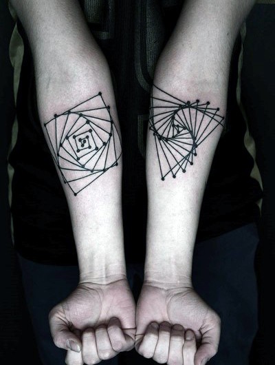 Magnificent designed little hypnotic ornaments tattoo on arms