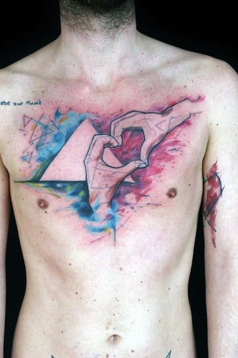 mistico multicolore astratto tatuaggio su petto