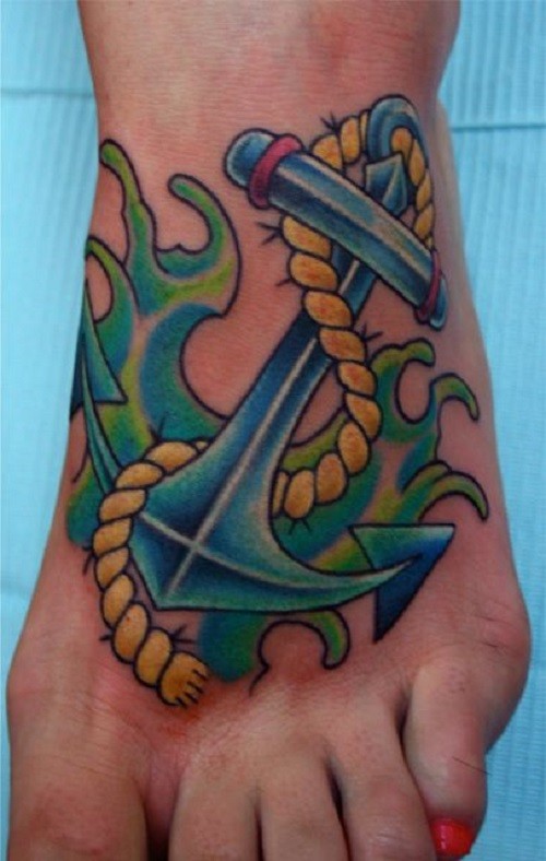 Nautical traditional anchor tattoo