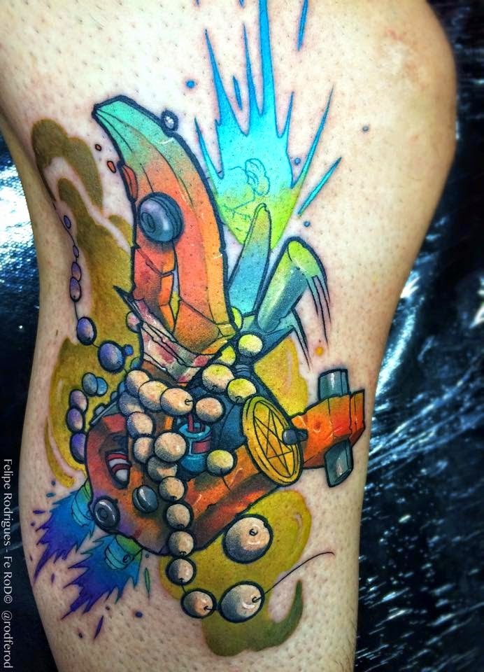 New school style colored tattoo of tribal totem