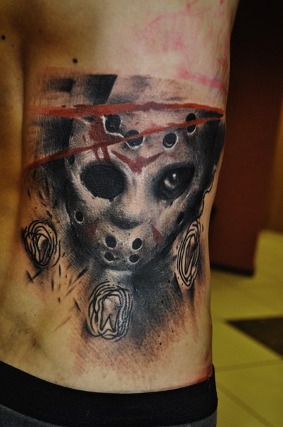 New style friday the 13 movie horror tattoo