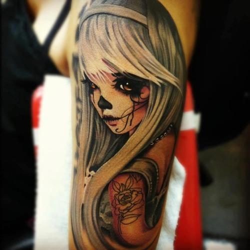 New style santa muerte girl tattoo