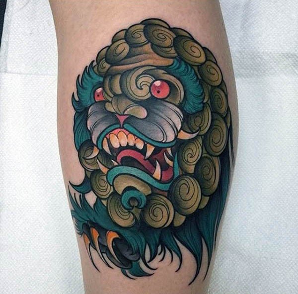 Old school style Asian traditional tiger tattoo on arm