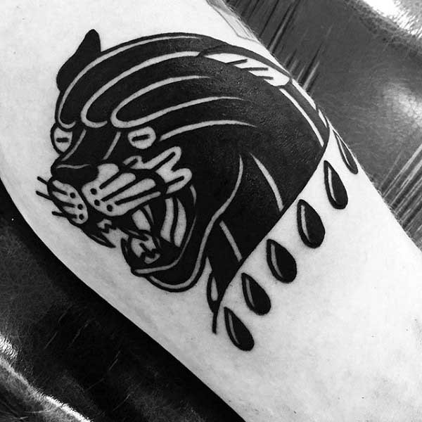 Old school style tattoo of black panther head