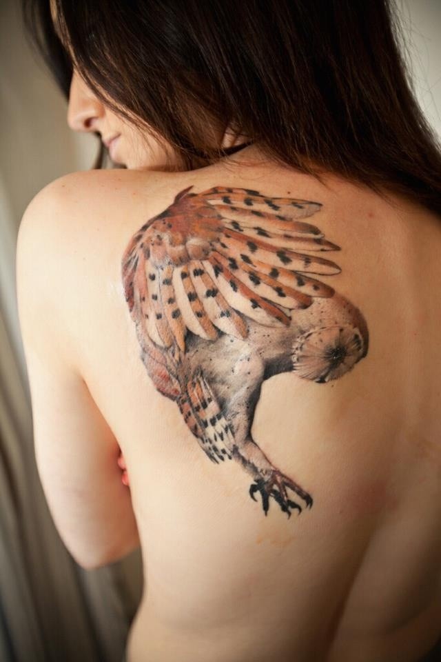 Owl hunting tattoo