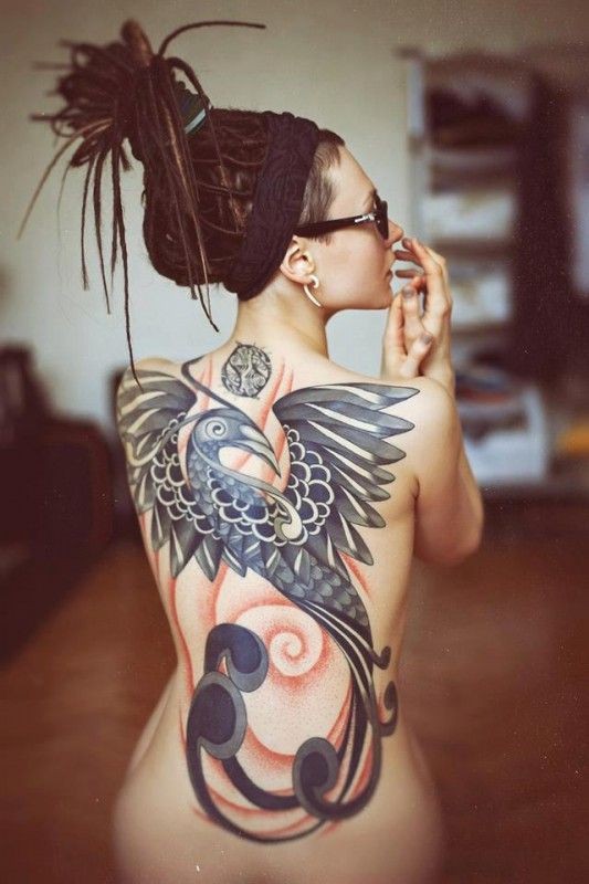 Phoenix tattoo in a modern style