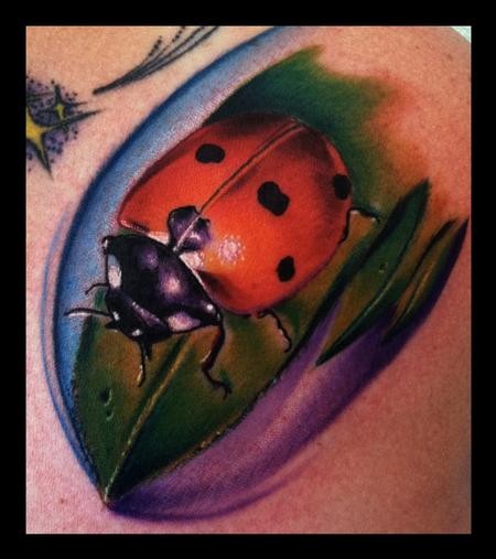 Photo Realistic ladybug tattoo