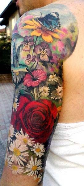 Blumen männer tattoo oberarm ▷ 1001