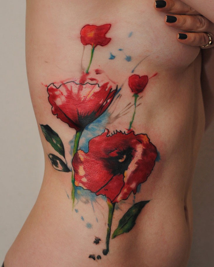 Poppies tattoo by dopeindulgence