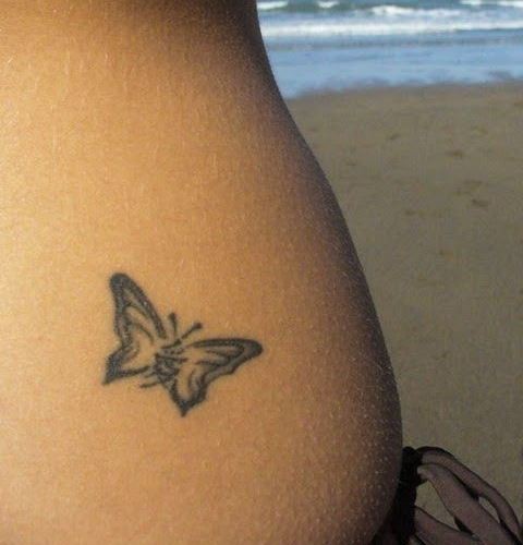 Pretty simple butterfly tattoo on back