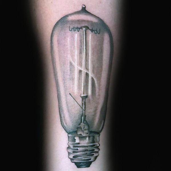 Realism style colored tattoo of big bulb