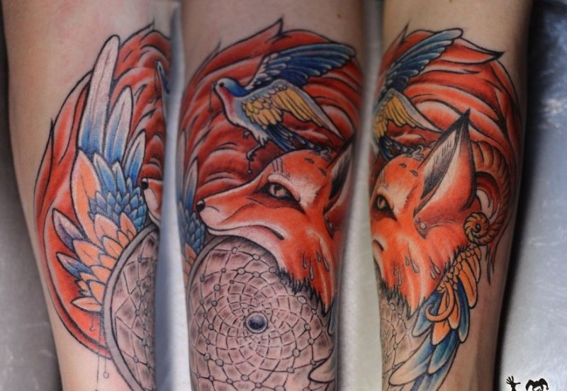 volpe rossa tatuaggio da Ysupov