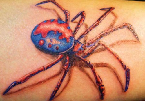 Red spider tattoo