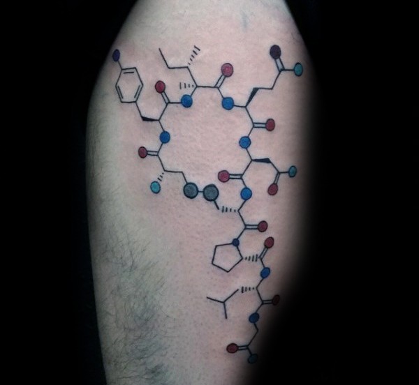 Science themed and colored tattoo