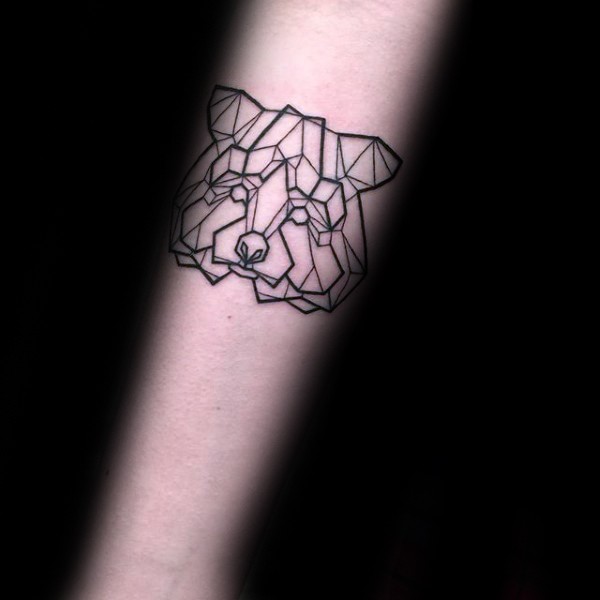 Small black ink arm tattoo of bear head
