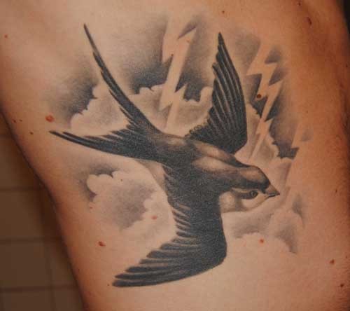 Sparrow bird tattoo