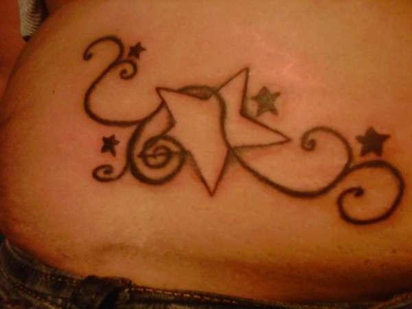 Stars and patterns tattoo for girls