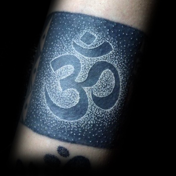 Stippling style colored tattoo of Hinduism symbol