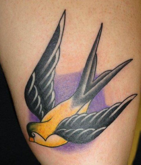 Swallow tattoo color
