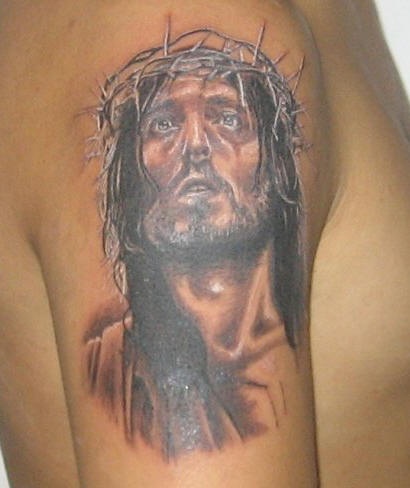 Tatuaggio impressionante 3D Gesù
