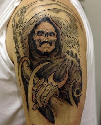 Tatuaggio 3D sul braccio la morte